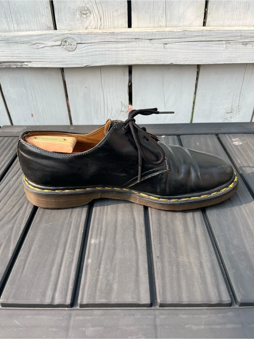 Vintage 90s Dr. Doc Martens 1461 Black Leather Oxford Made in England Size 10